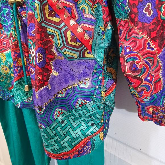 Lavon by Cheerful Corp 90s‎ NylonTrack Suit XL Cottage Resortwear Vintage - Picture 6 of 13